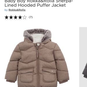 Rokka&Rolla Brown Sherpa-Lined Puffer Jacket